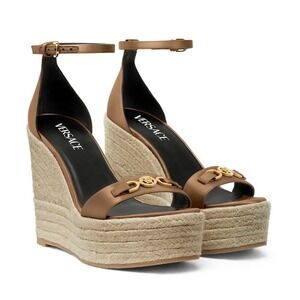 Versace Brown and Gold Wedges